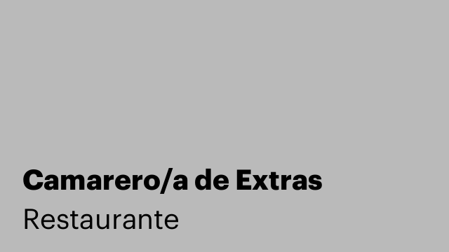 Camarero/a de Extras