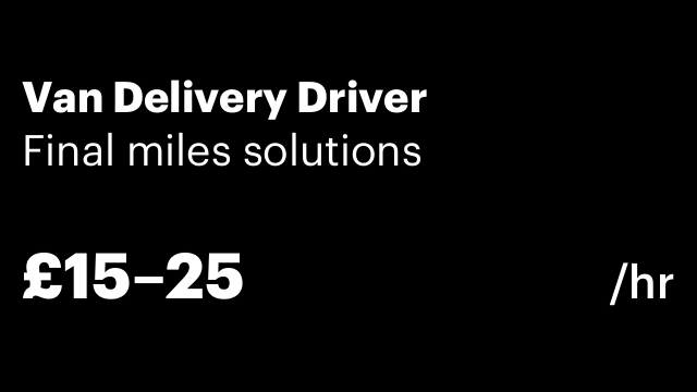 Van Delivery Driver