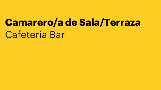 Camarero/a de Sala/Terraza