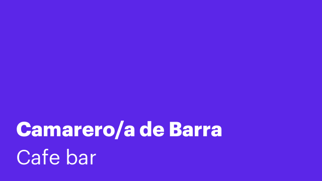Camarero/a de Barra