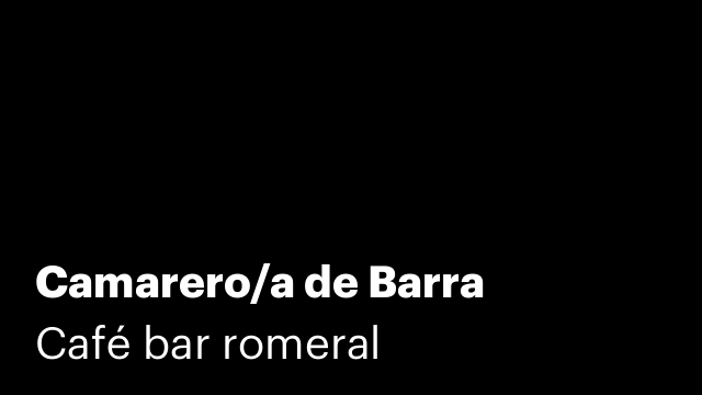 Camarero/a de Barra