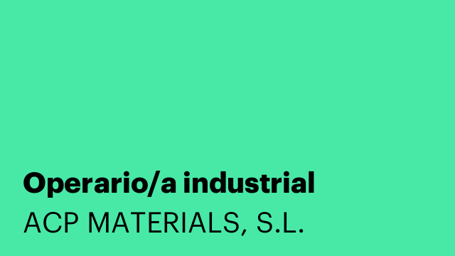 Operario/a industrial