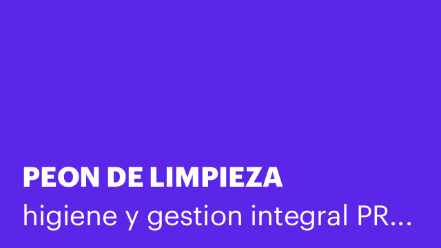 PEON DE LIMPIEZA