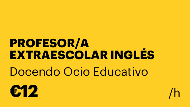 PROFESOR/A EXTRAESCOLAR INGLÉS LANZAROTE