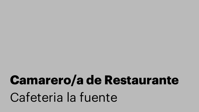 Camarero/a de Restaurante