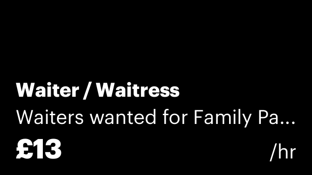 Waiter / Waitress