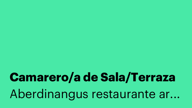 Camarero/a de Sala/Terraza