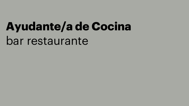 Ayudante/a de Cocina