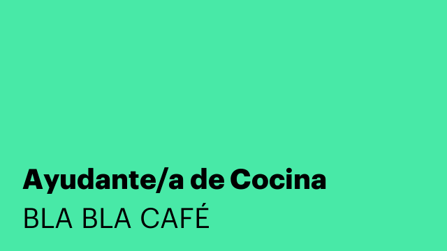 Ayudante/a de Cocina