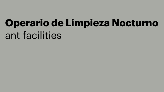 Operario de Limpieza Nocturno