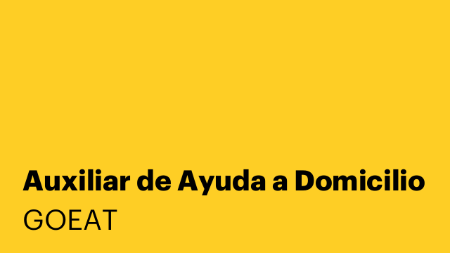 Auxiliar de Ayuda a Domicilio