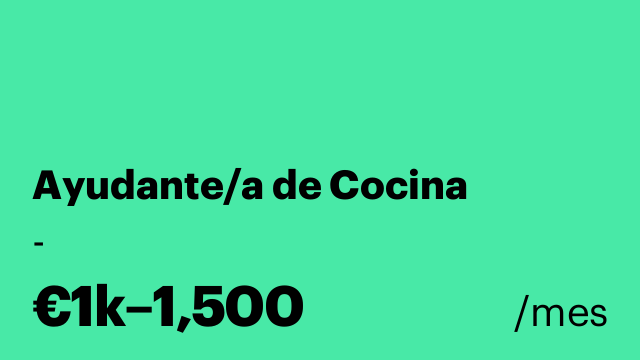 Ayudante/a de Cocina