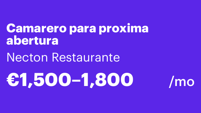Camarero para proxima abertura