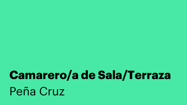 Camarero/a de Sala/Terraza