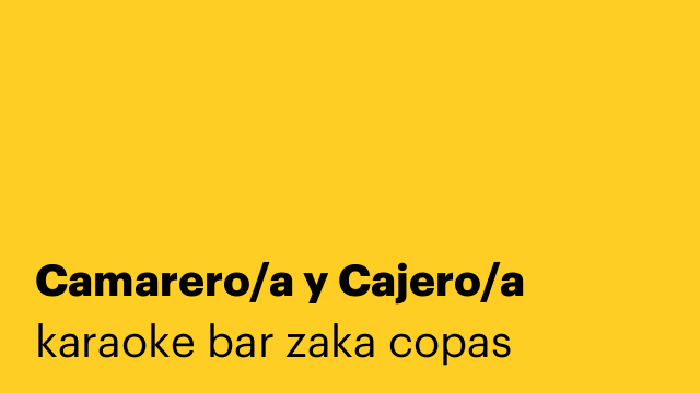 Camarero/a y Cajero/a