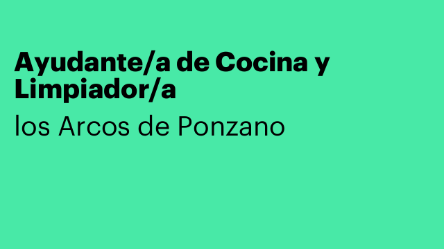 Ayudante/a de Cocina y Limpiador/a