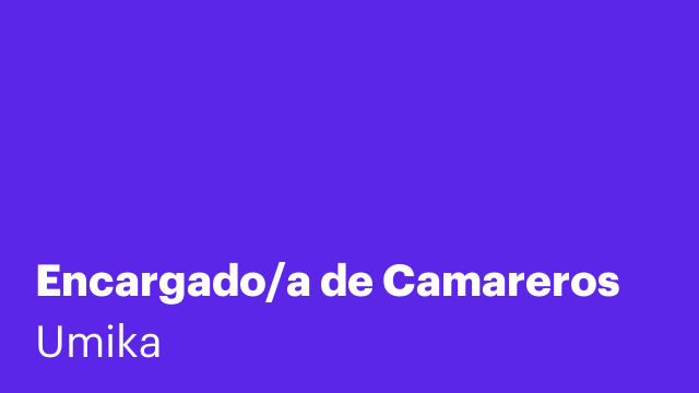 Encargado/a de Camareros