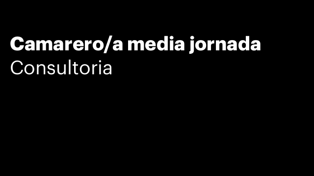 Camarero/a media jornada