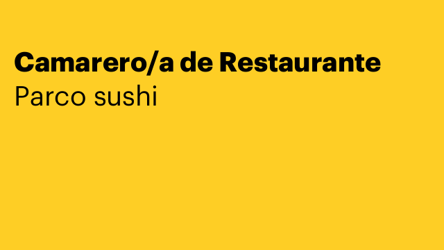 Camarero/a de Restaurante