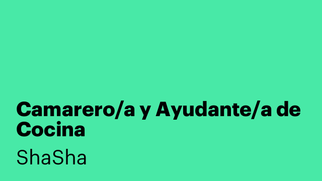 Camarero/a y Ayudante/a de Cocina