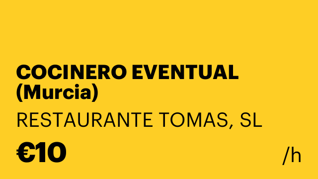 COCINERO EVENTUAL (Murcia)