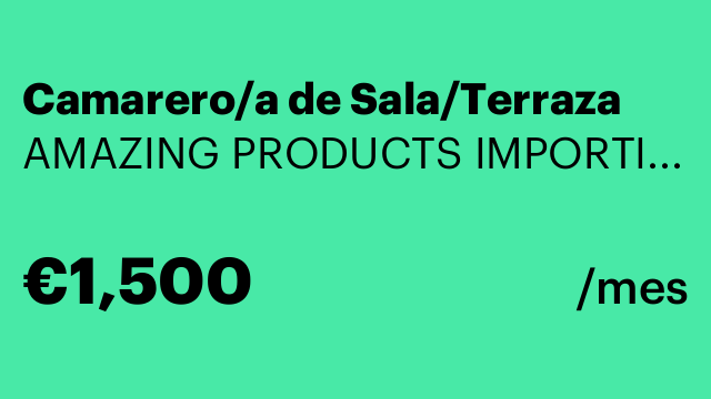 Camarero/a de Sala/Terraza