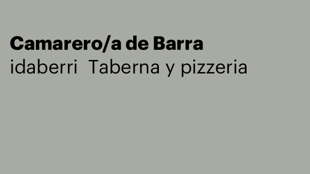 Camarero/a de Barra