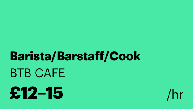 Barista/Barstaff/Cook
