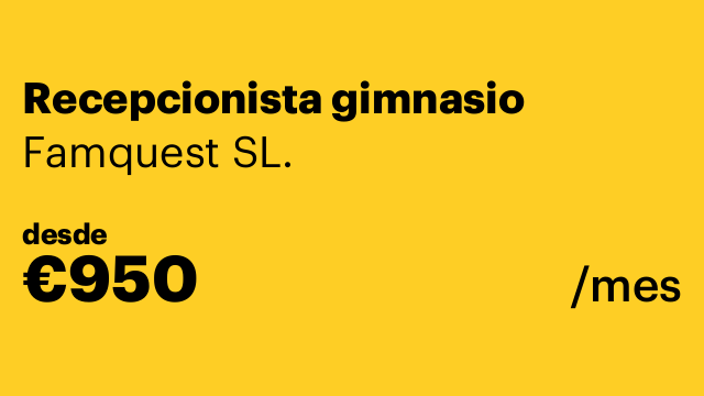 Recepcionista gimnasio