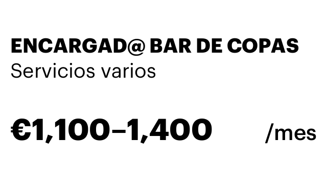 ENCARGAD@ BAR DE COPAS