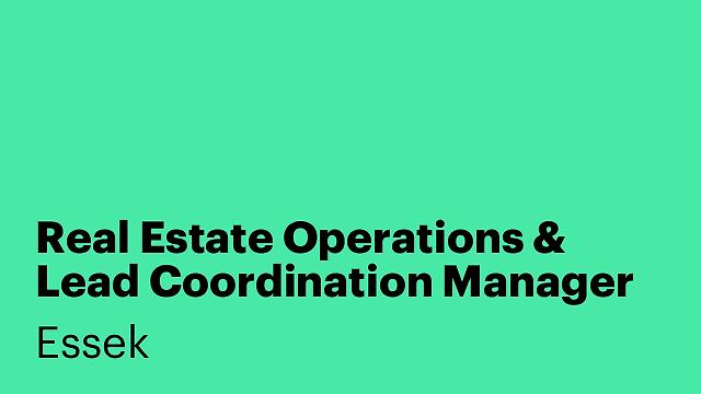 Real Estate Operations & Lead Coordination Manager