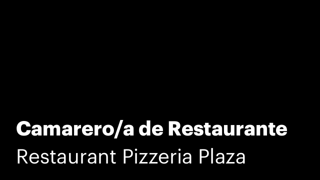 Camarero/a de Restaurante