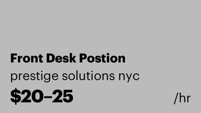 Front Desk Postion