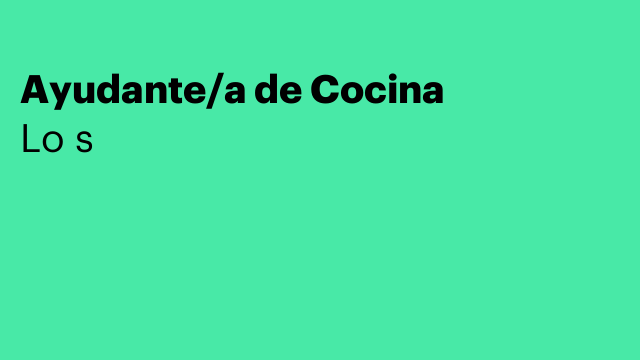 Ayudante/a de Cocina