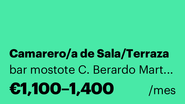 Camarero/a de Sala/Terraza