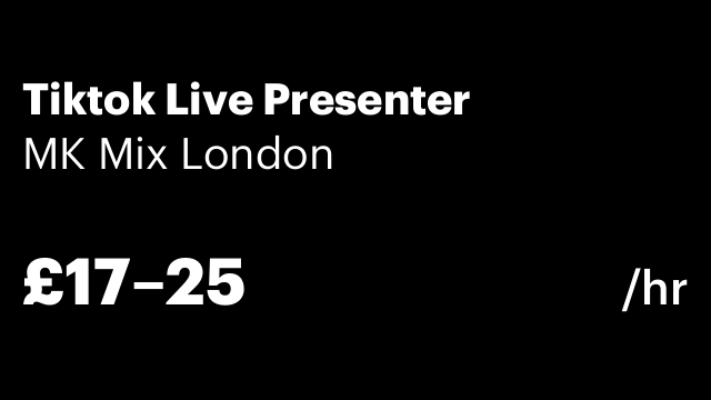 Tiktok Live Presenter