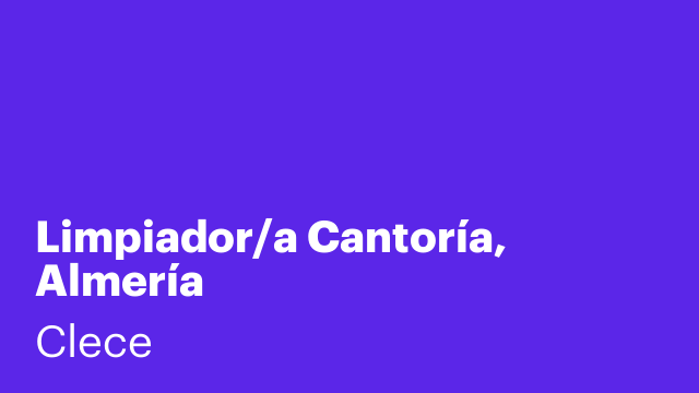 Limpiador/a Cantoría, Almería