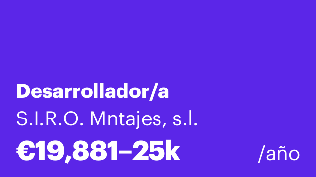Desarrollador/a