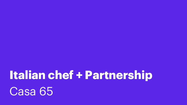 Italian chef + Partnership