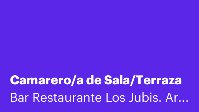 Camarero/a de Sala/Terraza