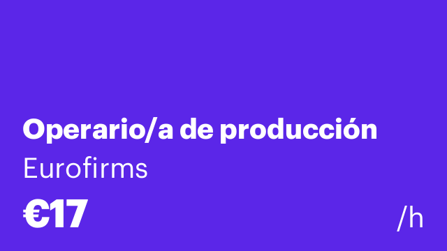 Operario/a de producción