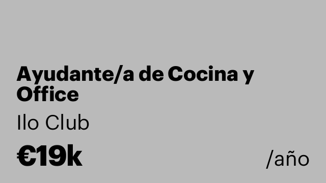Ayudante/a de Cocina y Office