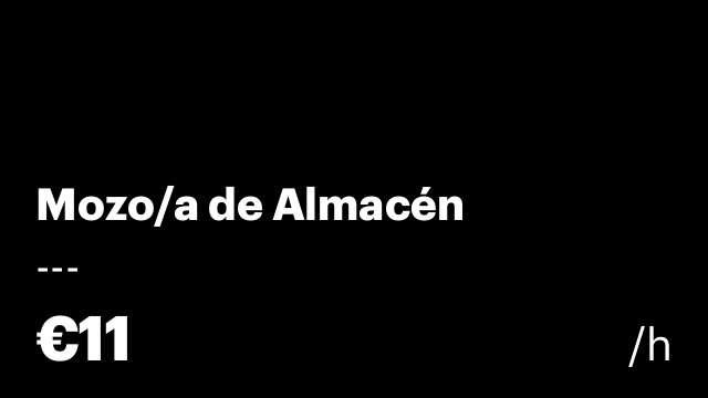 Mozo/a de Almacén