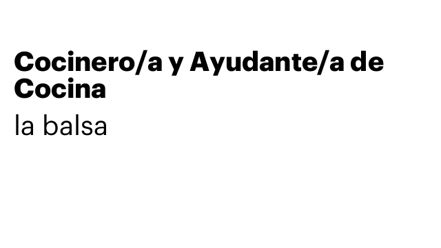 Cocinero/a y Ayudante/a de Cocina