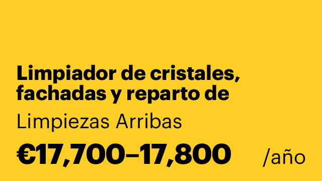 Limpiador de cristales, fachadas y reparto de materiales
