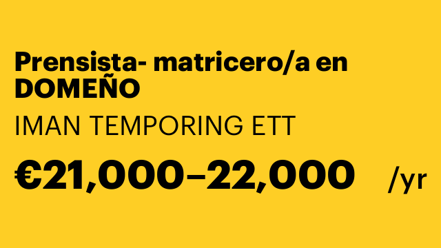 Prensista- matricero/a en DOMEÑO