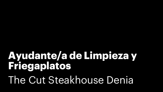 Ayudante/a de Limpieza y Friegaplatos