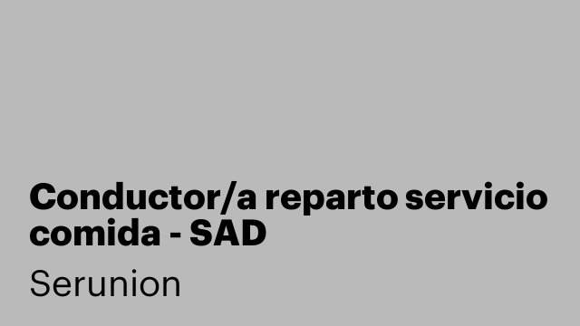 Conductor/a reparto servicio comida - SAD