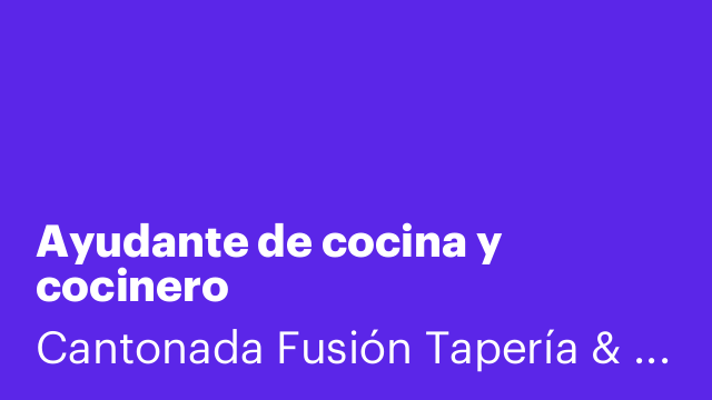 Ayudante de cocina y cocinero