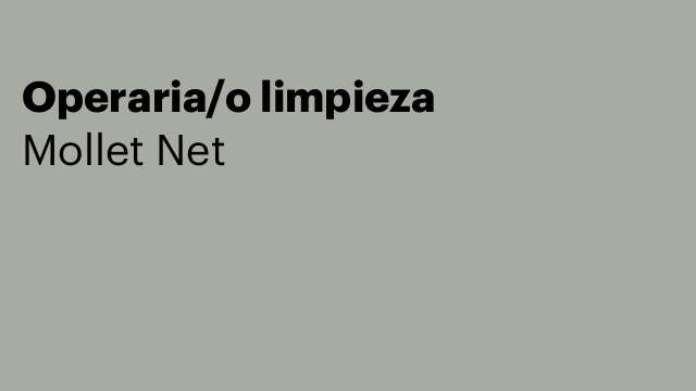Operaria/o limpieza